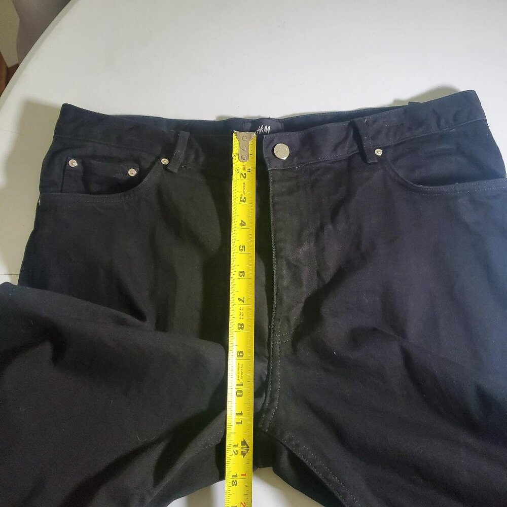 H&M Black Jeans Raw Hem Mens 34W - Picture 10 of 16